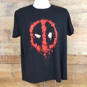 Marvel Deadpool T-Shirt Men's Size L Black 100% Cotton *